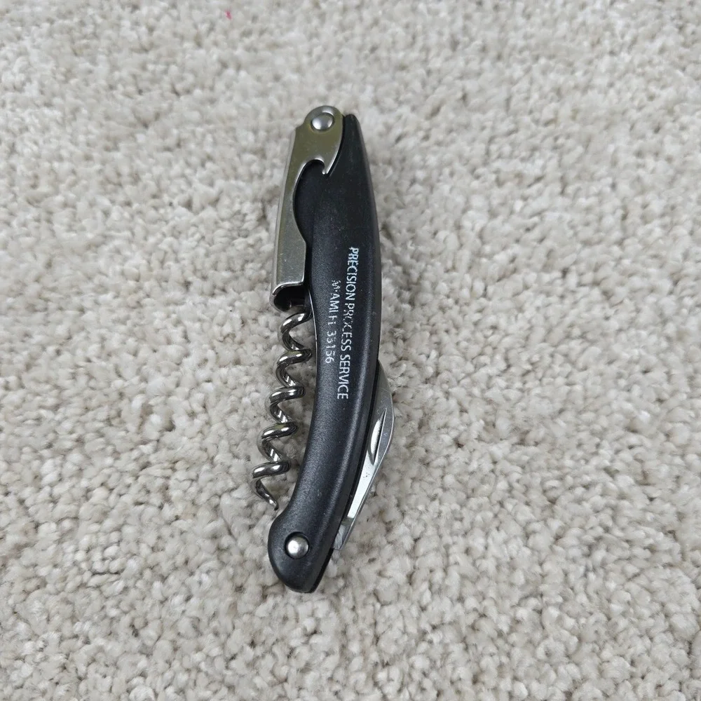 Precision Process Service Wine Opener Black Waiters‎ Corkscrew Foil Cutter